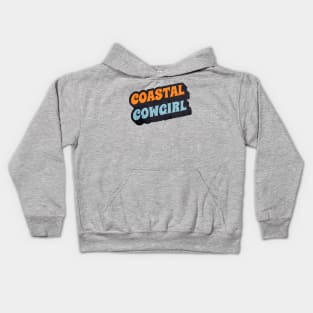 Coastal Cowgirl Vintage Retro Text Tee Design Kids Hoodie